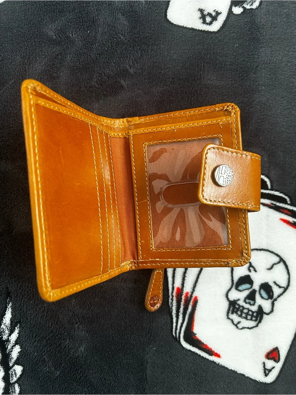 Timberland Yellow-Orange Leather Snap Wallet